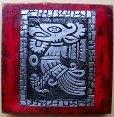  Asteca (Cacaio  - Arte Relevo  Metal) :    Prata   repujado  latonagem metaloplastia