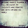 Wishing Fabrice MUAMBA a full recovery,My thoughts and prayers are with him and his family