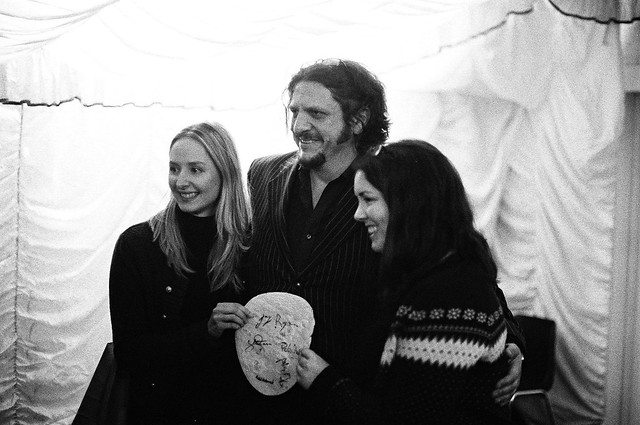 Jay Rayner and friends with errr signed tortilla (the stunt pancake)