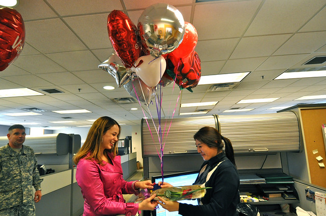 Valentines Flower Gram and Balloon Delivery