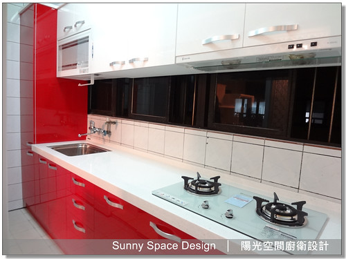廚具工廠-隆義二路鄭先生5樓紅白配廚具-陽光空間廚衛設計03