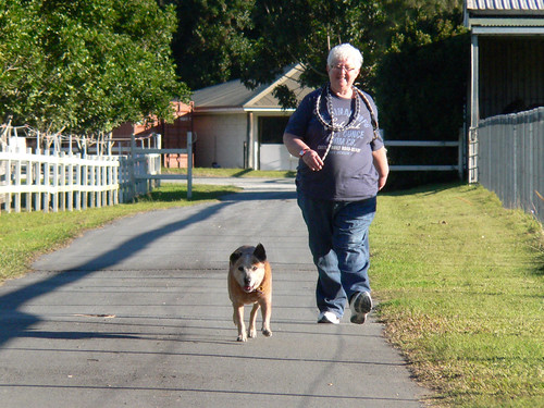 S and Pearl on their afternoon walk.