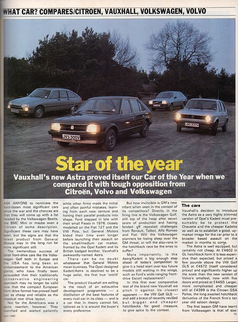 Citroen GSA Pallas - Vauxhall Astra GL - Volkswagen Golf GLS & Volvo 345 Group Road Test 1980 (1)