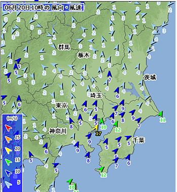 東京湾岸は、風がすごい場所。いま現在