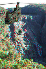Australian Army Chinook over Barron Falls 3D