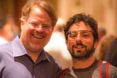 Robert Scoble and Google Co-Founder Sergey Brin at Last Night's Dinner in the Dark in San Francisco