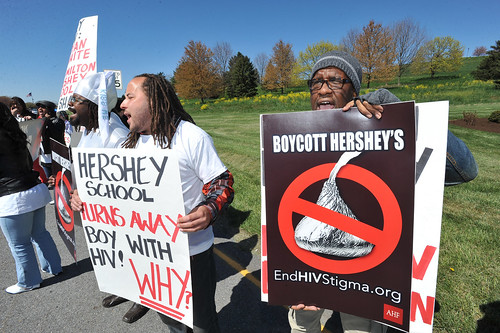 AIDS Healthcare Foundation Protests Outside Hershey Company Corporate Office