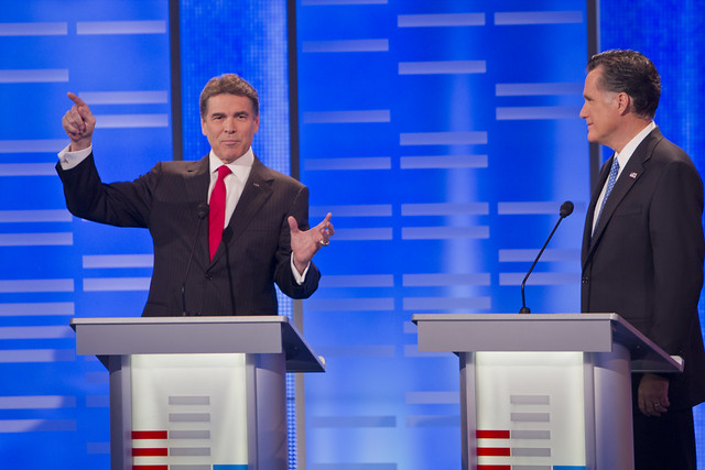 Perry and Romney - ABC Republican Presidential Debate