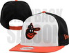MLB New Era - Baltimore Orioles Snapback Hat Cap Black/White-Orange