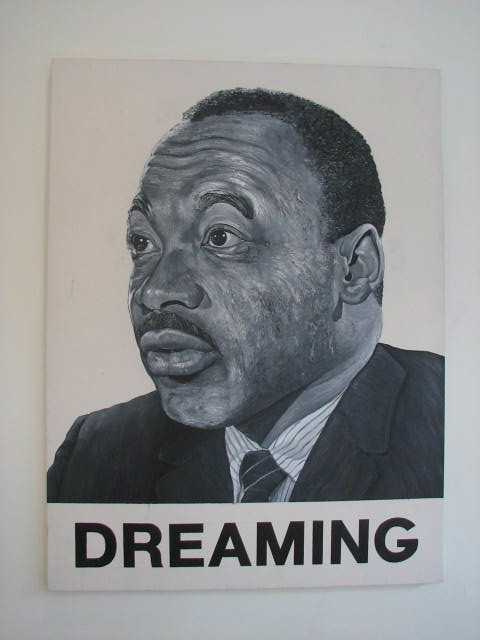 Robbie Conal, "Dreaming (MLK)," 2002
