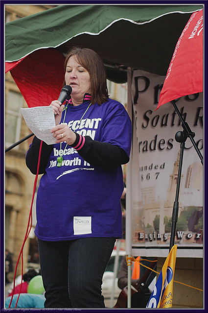 Debbie Turner 4 : Chair of UNISONs North West Regional Health Committee and Central Lancashire Health Branch Preston Flag Market #n30 #strike