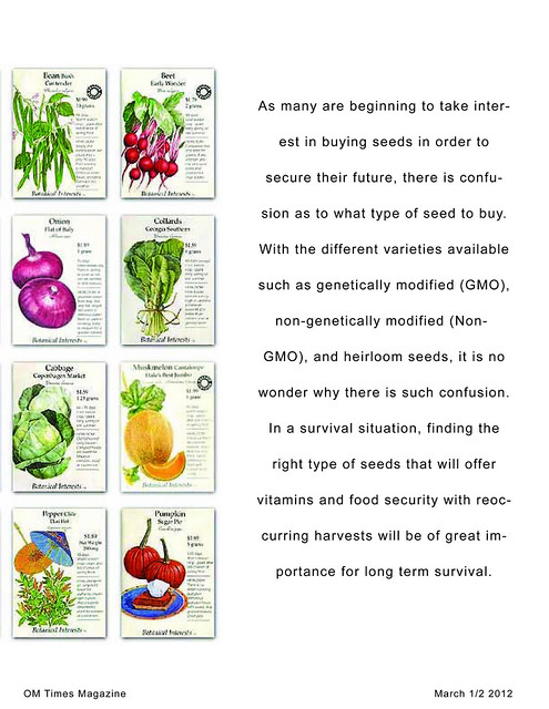 OM Times March 1/2 2012 : SOW What?  Survival Seeds to Sow (pg2)