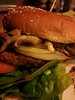 Amys Veggie Burger w/ Grilled Onions, Mushrooms, Spinach and Tomato on a Whole Wheat Bun @ DENNYS