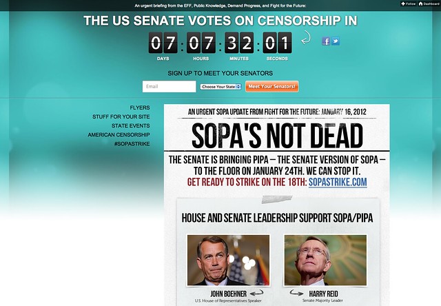 Cool Toys Pic of the day - SOPA Countdown / Blackout SOPA / American Censorship