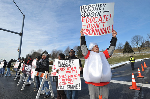 AIDS Healthcare Foundation Protests Outside Hershey Company Corporate Office