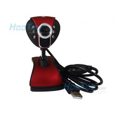 Y19 Rose Red USB 2.0 Webcam 6 LED 12.0M pixel with Mic for PC