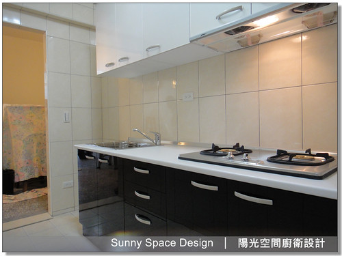 中和中正路黃小姐一字型黑白配廚具-陽光空間廚衛設計12