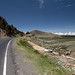 La strada costeggia molti campi coltivati sul lago titicaca