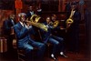 New Orleans 206, Preservation Hall (Jazz Musicians), acryl on canvas, 24x36 inch, 1991, Takeshi Yamada