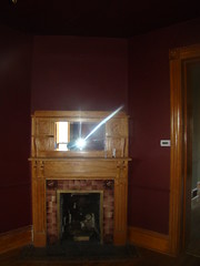 fireplace in the rear parlor