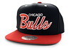 NBA Mitchell & Ness - Chicago BULLS Snapback Hat Cap Script Black Red