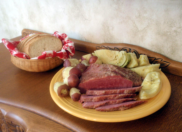 Traditional Corned Beef and Cabbage Dinner
