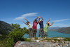 Hafsha, Joe, Michael and Alex forming a W which is the name of the trek we walked in Torres del Paine
