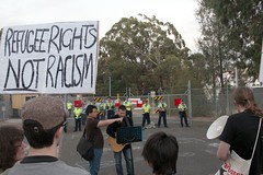 'Refugee rights not racism' placard - Refugee ...