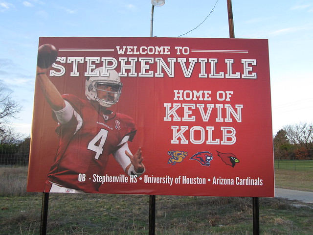 Stephenville, Texas: Home of NFL Great KEVIN KOLB