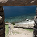 Vista della playa del Inca dalle rovine inca (Isla del Sol)