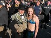 Coney Island Polar Bear Club New Years Day Swim 2012: On the boardwalk, Giant rabbit