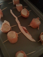 No idea if this is going to work, scallops wrapped in bacon!
