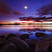 Twilight Moon and Venus over Lake Tahoe