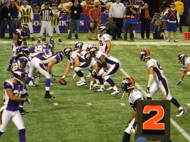 Vikings lined up for a goal line stand