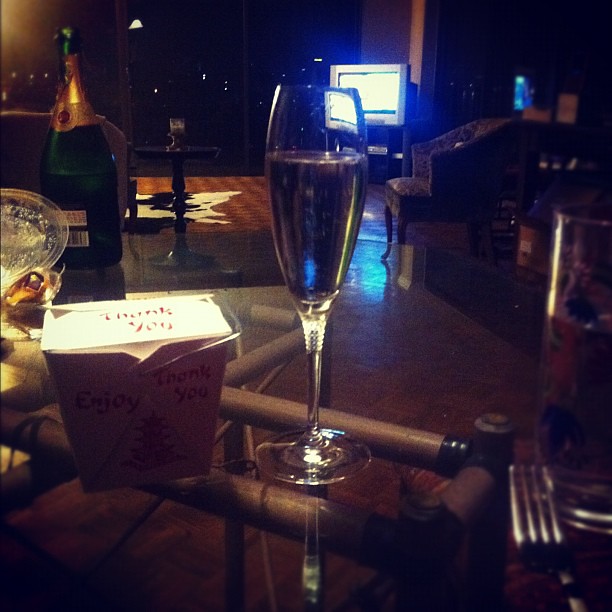 FERRIS BUELLER, Chinese food & champagne.
