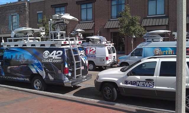 News trucks are all over New Orleans for BCS championship