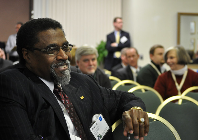 Saginaw City Manager Darnell Earley Listens to an Education Session About the Legal Ramifications of Social Media During the 2012 Michigan Local Government Management Association Winter Institute in East Lansing