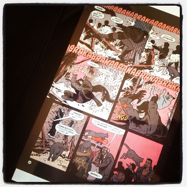 Reading Batman: Year One on the Kindle Fire. Seeing if the recent update improves the UX.