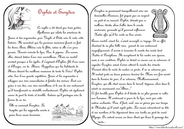 AAAAAAAAAAAAAAgrosse cartes mythe Orphée et Eurydice