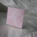 Custom Pink and White Script Initial Monogram Cards for Wedding Cookie Favor Boxes <a style="margin-left:10px; font-size:0.8em;" href="http://www.flickr.com/photos/37714476@N03/6601648295/" target="_blank">@flickr</a>