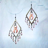 Breast Cancer Awareness Crystal Earrings w/ Sterling Silver Earwires