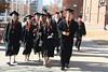 Walking to Gallagher Iba for Commencement