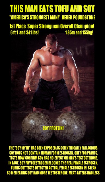 Soy Estrogen Myth is False - Derek Poundstone - Super Strong Man - with Atlas Balls - Eats Soy & Tofu - 8