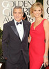 George Clooney in Armani e STACY KEIBLER in Valentino ai Golden Globe Awards 2012
