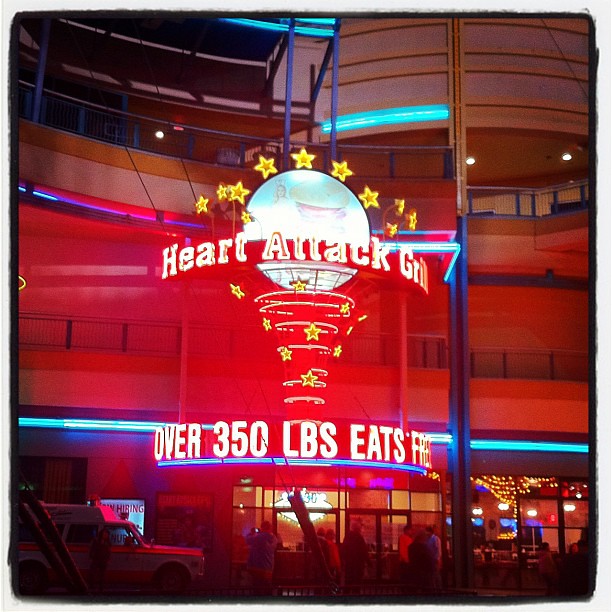 Yes, that is HEART ATTACK GRILL, and yes over 350 lbs eat free...