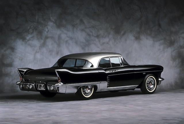black car eldorado 1950s 1958 brougham cadillac1957