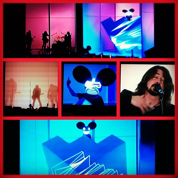Only on the #Grammys you see @DEADMAU5 perform w/ @foofighters #CanadaProud #Mau5InTheHouseAmerica Love The #Cylon Head