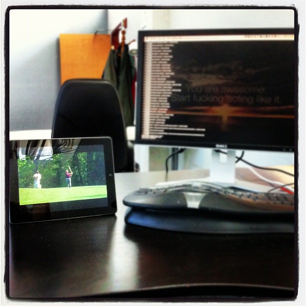Little bit of live Masters coverage at work