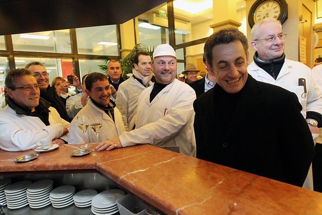 Nicolas Sarkozy visite le marché de Rungis