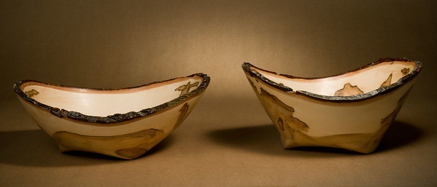 Small Maple Bowls with Natural Edge